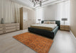 Contemporary Mahogany Brown Modern Rug in a Bedroom, con1369