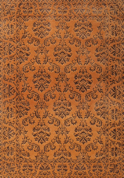 Contemporary Mahogany Brown Modern Rug, con1369