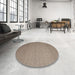 Round Machine Washable Contemporary Brown Rug in a Office, wshcon1371