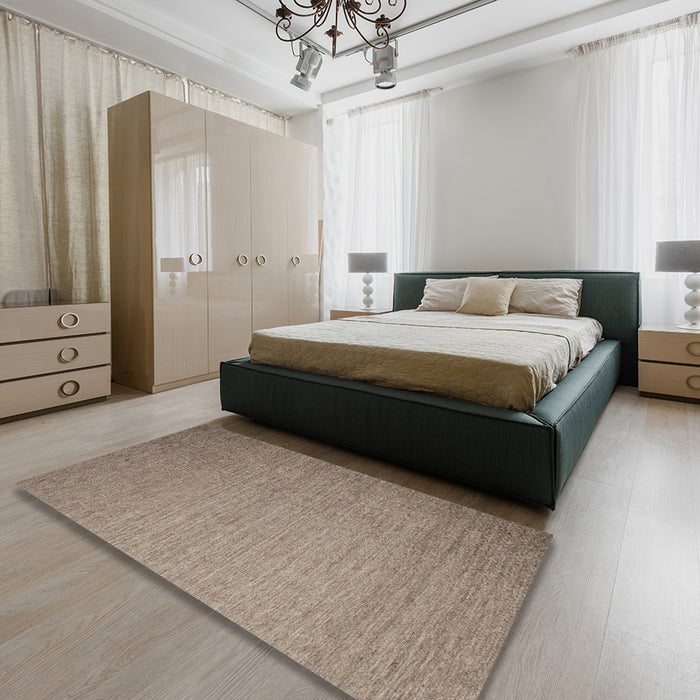Machine Washable Contemporary Brown Rug in a Bedroom, wshcon1371