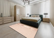 Contemporary Light Salmon Rose Pink Modern Rug in a Bedroom, con1372