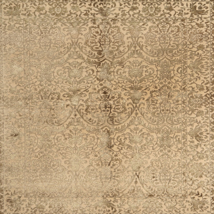 Square Contemporary Sandy Brown Modern Rug, con1375
