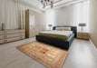 Machine Washable Contemporary Sandy Brown Rug in a Bedroom, wshcon1376