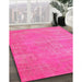 Machine Washable Contemporary Deep Pink Rug in a Family Room, wshcon1377