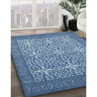 Contemporary Denim Blue Persian Rug, con137