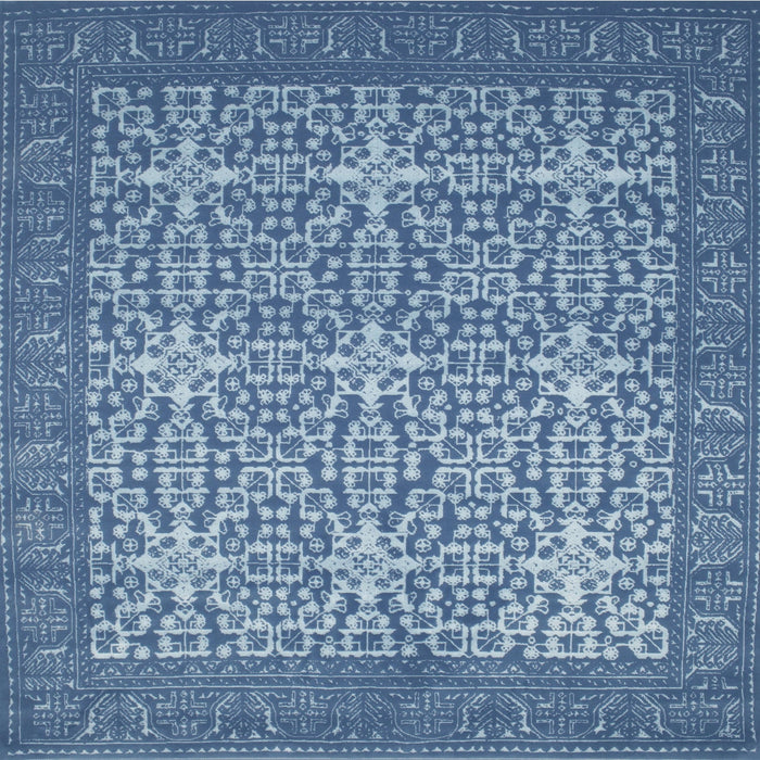 Sideview of Machine Washable Contemporary Denim Blue Rug, wshcon137