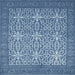 Square Contemporary Denim Blue Persian Rug, con137