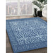 Contemporary Denim Blue Persian Rug in Family Room, con137