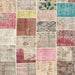 Square Contemporary Orange Salmon Pink Patchwork Rug, con1380