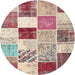 Square Machine Washable Contemporary Cherry Red Rug, wshcon1381