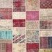 Square Contemporary Cherry Red Patchwork Rug, con1381