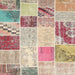 Square Contemporary Brown Patchwork Rug, con1383