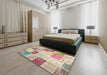 Machine Washable Contemporary Brown Rug in a Bedroom, wshcon1383