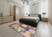 Machine Washable Contemporary Raspberry Purple Rug in a Bedroom, wshcon1386