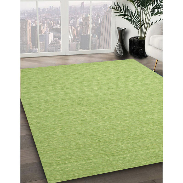 Contemporary Pistachio Green Modern Rug in Family Room, con1389