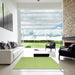 Square Contemporary Pistachio Green Modern Rug in a Living Room, con1389