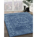 Contemporary Koi Blue Persian Rug in Family Room, con138