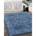 Machine Washable Contemporary Koi Blue Rug in a Family Room, wshcon138