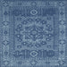 Sideview of Machine Washable Contemporary Koi Blue Rug, wshcon138