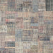 Square Contemporary Tan Brown Patchwork Rug, con1392