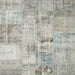 Square Contemporary Pale Silver Gray Patchwork Rug, con1393