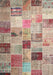 Contemporary Rust Pink Patchwork Rug, con1396