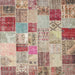 Square Contemporary Rust Pink Patchwork Rug, con1397