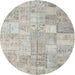 Square Machine Washable Contemporary Pale Silver Gray Rug, wshcon1399