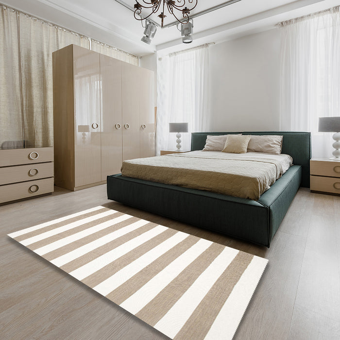 Contemporary Tan Brown Solid Rug in a Bedroom, con13