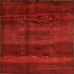 Square Contemporary Red Modern Rug, con1401