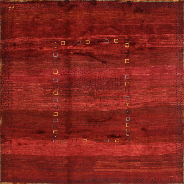 Square Contemporary Red Modern Rug, con1401