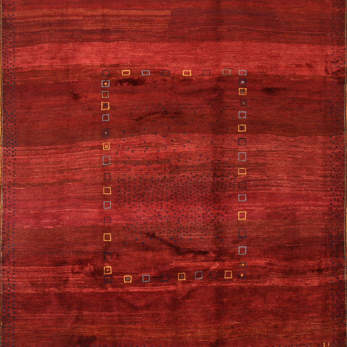 Machine Washable Contemporary Red Rug, wshcon1401