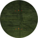 Sideview of Contemporary Dark Forest Green Modern Rug, con1402