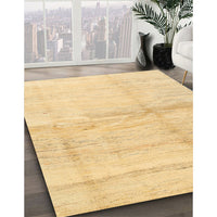 Contemporary Mustard Yellow Solid Rug, con1403