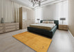 Machine Washable Contemporary Neon Orange Rug in a Bedroom, wshcon1405