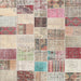 Square Contemporary Orange Salmon Pink Patchwork Rug, con1409