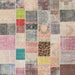 Square Contemporary Dark Almond Brown Patchwork Rug, con1410