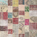 Square Contemporary Dark Almond Brown Patchwork Rug, con1411