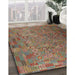 Contemporary Dark Almond Brown Southwestern Rug in Family Room, con1414