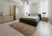 Machine Washable Contemporary Dark Almond Brown Rug in a Bedroom, wshcon1414