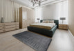 Contemporary Mist Blue Modern Rug in a Bedroom, con1415