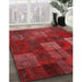 Machine Washable Contemporary Red Rug in a Family Room, wshcon1416