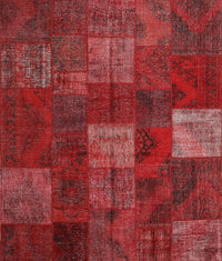 Machine Washable Contemporary Red Rug, wshcon1416