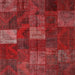 Square Contemporary Red Patchwork Rug, con1416