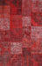 Contemporary Red Patchwork Rug, con1418