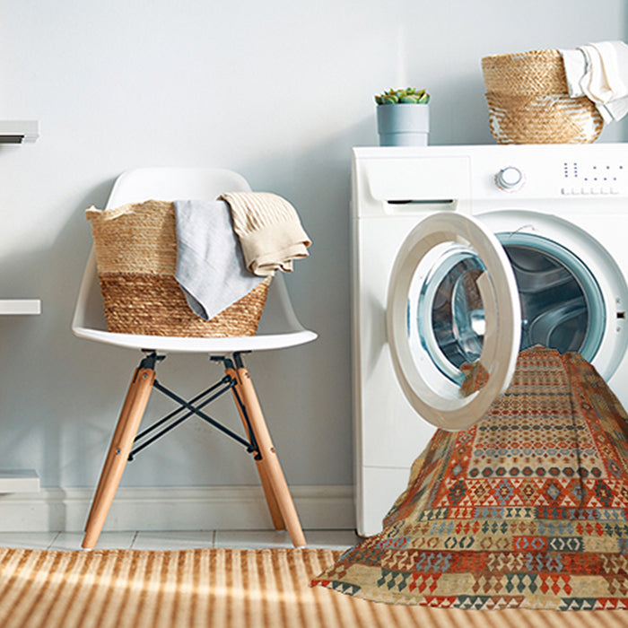 Machine Washable Contemporary Mahogany Brown Rug in a Washing Machine, wshcon1420