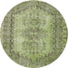 Sideview of Contemporary Avocado Green Modern Rug, con1421