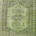 Square Contemporary Avocado Green Modern Rug, con1421