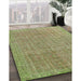 Machine Washable Contemporary Avocado Green Rug in a Family Room, wshcon1423