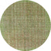 Square Machine Washable Contemporary Avocado Green Rug, wshcon1423